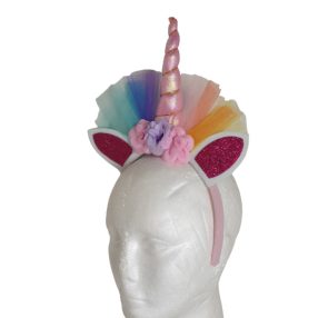 Rózsaszín világítós fejre tehető unikornis szarv - ÚJ