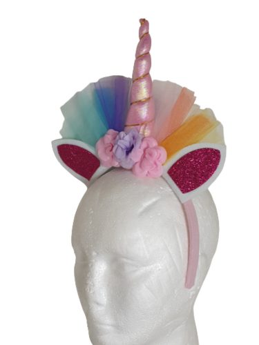 Rózsaszín világítós fejre tehető unikornis szarv - ÚJ