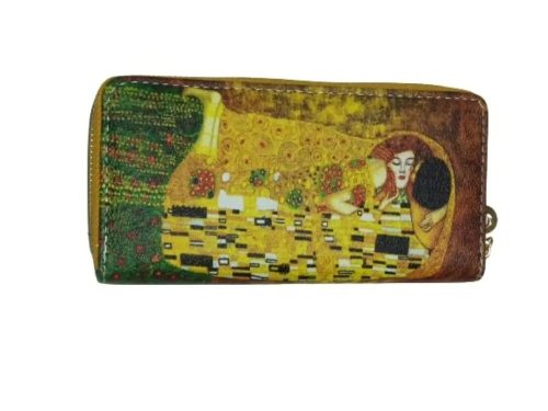 KLIMT - A CSÓK NAGYMÉRETŰ DUPLA FAKKOS PÉNZTÁRCA - ÚJ