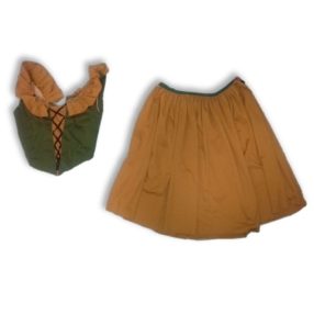 7-8 évesre khaki-barna kétrészes lány jelmez