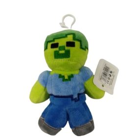   13 cm-es kék-zöld zombi püss figura, kulcstartó - Minecraft - ÚJ