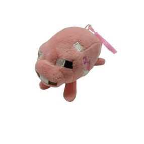   13 cm-es rózsaszín malac plüss figura, kulcstartó - Minecraft - ÚJ