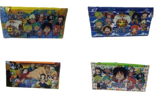Anime figurás kis szütyő, nylon cipzáros tasak, tolltartó - One Piece - ÚJ