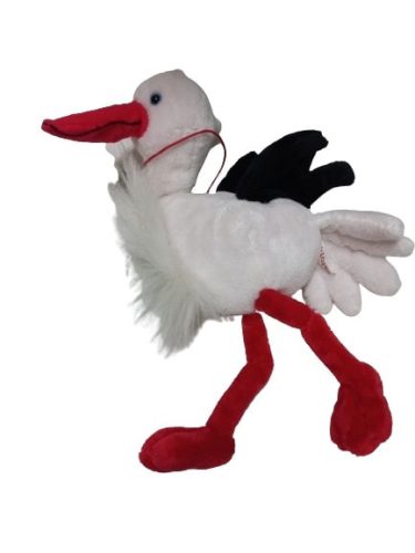 Gólya plüss figura, kb 40 cm (kicsit el van színeződve)