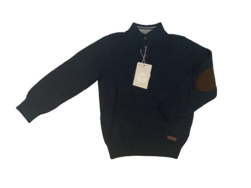 110-es sötétkék elegáns vékony kötött pulóver - Losan - ÚJ