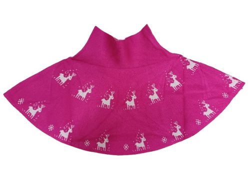 116-122-es pink kötött rénszarvasos szoknya - Aura.Via - ÚJ