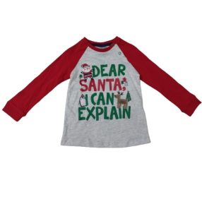   92-es szürke-piros mikulásos, karácsonyi pamutfelső - So Cute - ÚJ