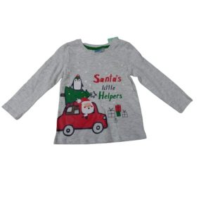   92-es szürke karácsonyi, mikulásos pamutfelső - So Cute - ÚJ