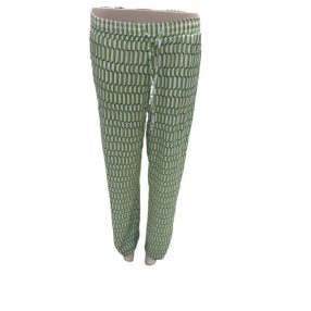   Női XS-es (34-es) zöld mintás egyenes szabású, bő szárú nadrág, hippi, retro jelmezhez is jó - Amisu - ÚJ