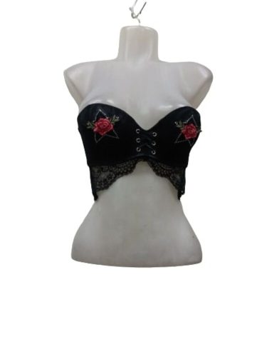 Női S-es 75B kosaras fűző jellegű rózsás top, melltartó, jelmezhez is jó - Intimissimi - ÚJ