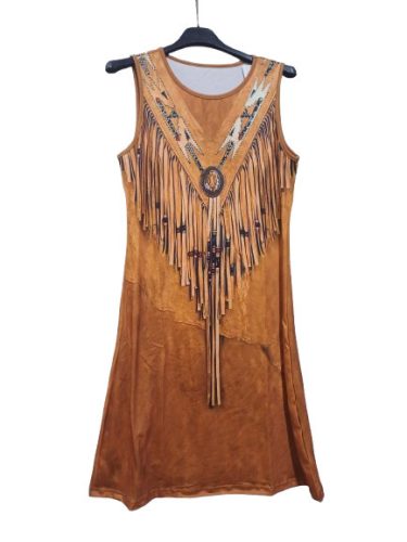 Női S-M-es barna indiános ruha, bohém, etnikai ruha, jelmezhez is jó - ÚJ
