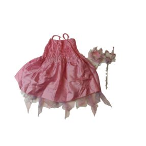   7-8 évesre rózsaszín királylány, hercegnőruha koronával, varázspálcával