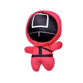   18 cm-es piros plüss, négyszög maszkkal - Squid Game - ÚJ