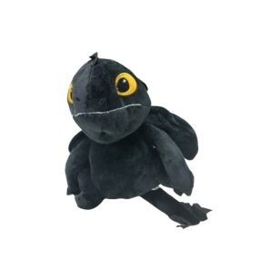   28 cm-es fekete sárkány plüss - Így neveld a sárkányod - ÚJ