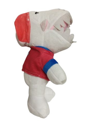 30 cm-es fehér kutya plüss figura - Stumble Guys - ÚJ