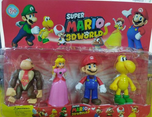 Super Mario műanyag figurák, 4 db egyben - ÚJ