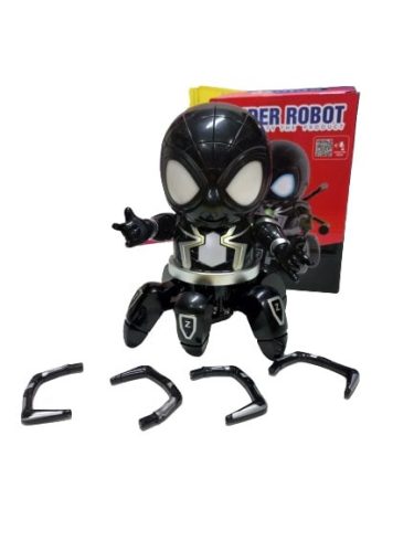 Interaktív fekete Spiderman, Pókember figura, robot - ÚJ