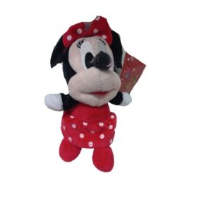   14 cm-es Minnie Egér prios ruhás, kulcstartós plüss - ÚJ