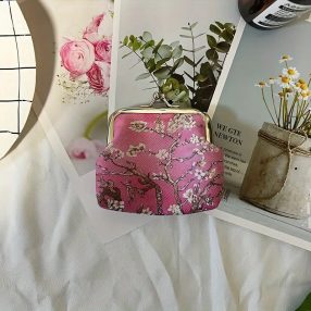   Mini pénztárca, Van Gogh festménye alapján, rózsaszín mandulavirágok - ÚJ  